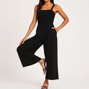 Jumpsuit Onesy Wide Leg Palazzo Pants Smock Top Square Neck Summer Spring XXL